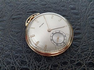 Relógio De Bolso Bulova Art Deco Suíço Anos 50 17A H