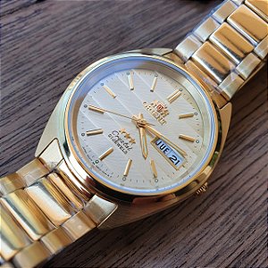 Relógio Masculino Orient Automático Clássico Dourado FAB0000BC9