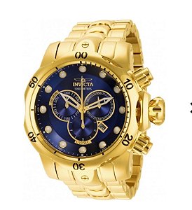 Relógio Invicta Reserve Venom 14504 banhado a Ouro 18k Suíço Cronógrafo, Azul