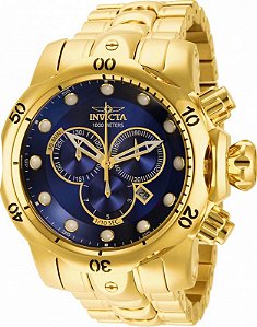 Relógio Invicta Reserve Venom 14504 banhado a Ouro 18k Suíço Cronógrafo, Azul