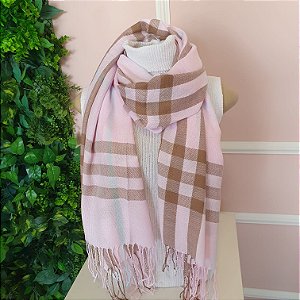 Cachecol Xadrez Rosa LMD144RO