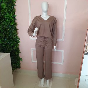 Conjunto Calça e Blusa Manga Longa CAppuccino CJ112CP