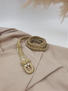 Cinto Fit trançado Dourado GM45
