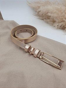 Cinto Fit Couro Dourado M SL1887DOM