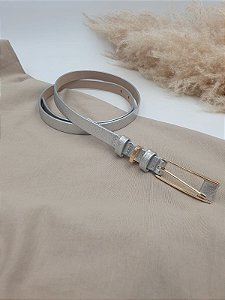 Cinto Fit Couro Prata M SL1887PA