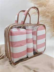 Kit Necessaire Rosa Listra Larga F34ROL