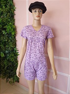Pijama Curto Lilás D29AZLL