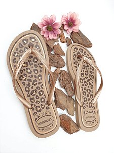 Chinelo Havianas Onça Bege CH5282