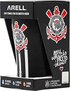Copo Térmico Arell Inox Para Cerveja Bebidas Corinthians 500 Ml