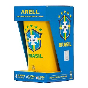 Copo Térmico Arell Brasil Cbf Inox P/ Bebidas Cerveja 500ml