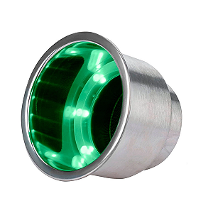 Porta Copos Iluminado de embutir led Verde Para Lancha 12V