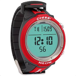 Computador de Mergulho Cressi Neon Relogio Vermelho Caça Sub
