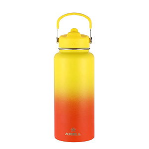 Garrafa Térmica Arell Straw Sunset Para Viagem Fitness 946ml