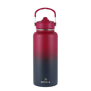 Garrafa Térmica Arell Straw Wild Violet Esporte Fitnes 946ml
