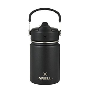 Garrafa Térmica Arell Straw FlaskBlack Esporte Fitness 355ml
