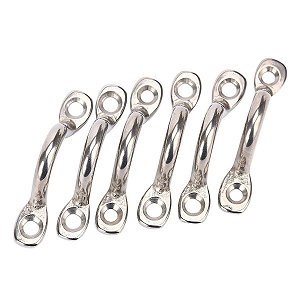 Kit 6 Alça Amarração Passa Cabo De Aço Inox 6 Mm Toldo Barco