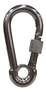 Mosquetão Em Aço Inox 12 Mm Trava Rosca Carga Max 220Kg