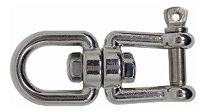 Manilha Tornel Dupla 6 Mm Em Aço Inox Com Pino E Destorcedor