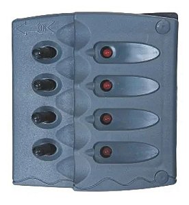 Painel Elétrico De Instrumento 4 Botões 12V 24V Lancha Barco