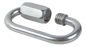 Link Oval 10Mm Em Aço Inox 316 Com Trava Carga Máx 31,4Kg