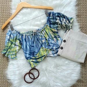 Cropped Ombro a Ombro Lastex