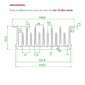 Dissipador de Calor modelo HS 14153