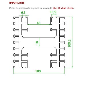 Dissipador de Calor modelo HS 100100