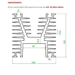 Dissipador de Calor modelo HS 120120