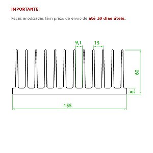 Dissipador de Calor modelo HS 15560