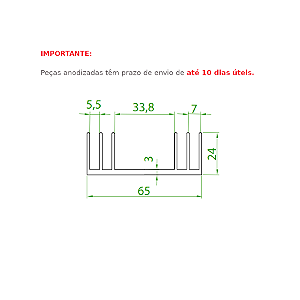 Dissipador de Calor modelo HS 6524