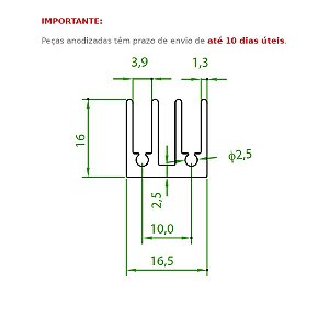 Dissipador de Calor modelo HS 1616L