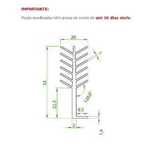 Dissipador de Calor modelo HS 2053E