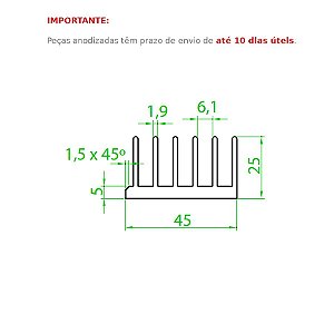 Dissipador de Calor modelo HS 4525