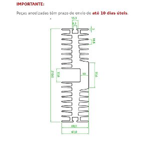 Dissipador de Calor modelo HS 21060