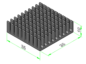 Dissipador de Calor modelo RDD 3510-35 Fresado APF