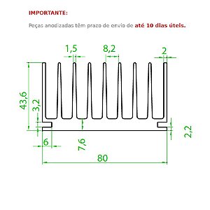 Dissipador de Calor modelo HS 8044