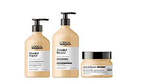 L'ORÉAL ABSOLUT REPAIR-Shampoo 500/Condic 750/Máscara Golden