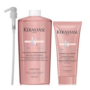 Kérastase Chroma Absolu - Sh Bain Riche 1lt / Cond 200ml