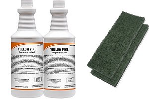 Spartan Yellow Pine 2 Detergentes 1L+ 2 Fibras Limpeza Pesada