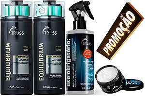 Truss Equilibrium Shampoo e Cond 300ml+Uso Obrigat+Mini Net