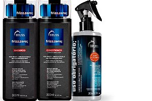 Truss Frizz Zero Shampoo e Condic 300ml+Uso Obrigat+Mini Net