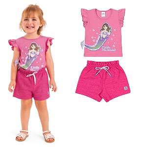 Fantoni Conjunto Menina Blusa Com Manga + Shorts Fru-Fru (40119 - 40247)