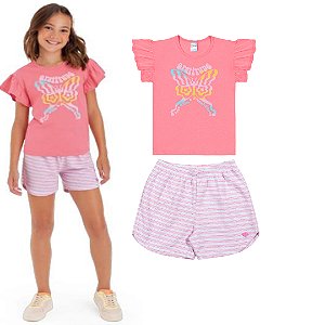 Fantoni Blusa Borboleta+Short Listra (10529 -10590)