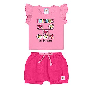 Fantoni Blusa E Shorts Bombachinha W-Rosa (30852)