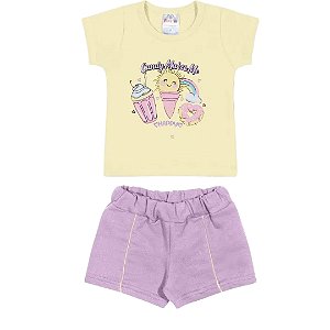 Fantoni Conjunto Bebê Blusa E Shorts W-Amarelinho (30859)
