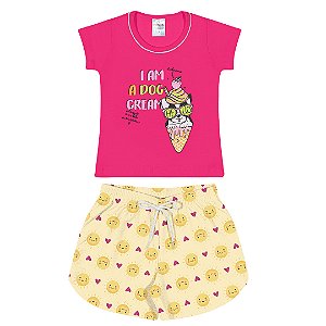 Fantoni Conjunto Blusa Pink E Shorts Est. Sol (40112-40241)