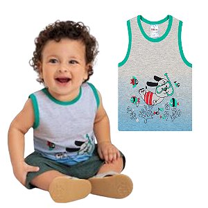 Fantoni Camiseta Machão Mescla Escuro C/ Azul (70112)