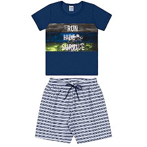 Fantoni Conjunto Camiseta e Bermuda Marinho (90206 - 90369)