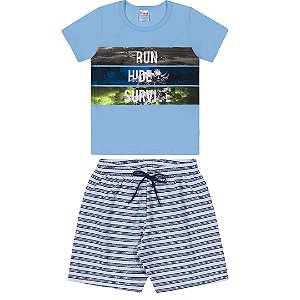 Fantoni Camiseta Azul Claro e Bermuda Marinho(90206 - 90369)