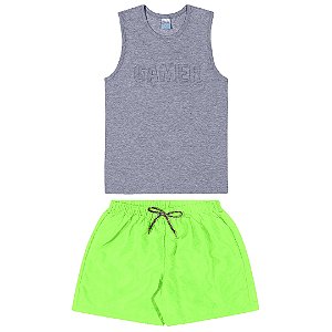 Fantoni Machão Mescla Escuro/Short Acqua Verde (10015-10076)